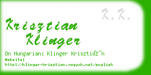 krisztian klinger business card